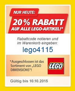 real: 20 Prozent Rabatt auf Lego-Artikel im Onlineshop