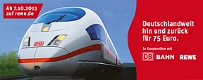 DB REWE Ticket: Deutschlandweit hin und zurück für 75 Euro inklusive Sitzplatzreservierung