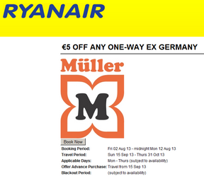 RyanAir: Günstige Flüge mit 5 Euro-Gutschein