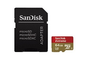 Sandisk microSDXC Extreme 64GB UHS-I U3 (SDSDQXN-064G) Speicherkarte inkl. SD-Adapter