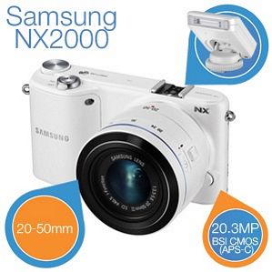 Samsung NX2000 weiß mit Objektiv 20-50mm Smart Kamera