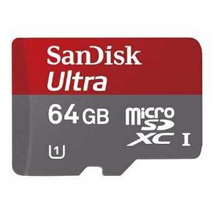 SanDisk Ultra Class 10 64GB microSDXC-Speicherkarte (inkl. SD-Adapter und kostenloser Memory Zone App)