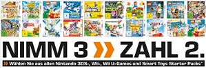 Saturn: Nimm 3 zahl 2 Nintendo Aktion für Wii, Wii U und 3DS