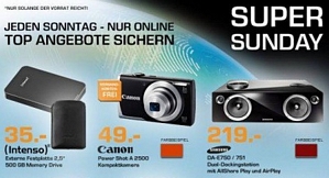 Saturn Super Sunday-Angebote am 11. November u.a. Intenso 500GB externe Festplatte mit 2,5 Zoll für nur 35 Euro