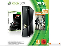 Xbox 360-Konsole 250GB (matt) inkl. Forza 3 + Crysis 2 + 3 Monate LIVE Gold