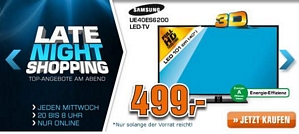 Saturn Late-Night-Shopping: Apple iPad 4 16GB mit 3G+WiFi für 555 Euro und Samsung UE40ES6200 40 Zoll 3D-TV für 499 Euro