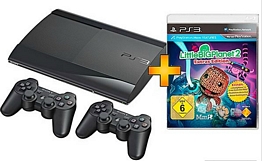 Sony Playstation 3 Slim 12GB inkl. 2x Dualshock 3 Controller + LittleBigPlanet 2