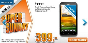 Saturn Super Sunday-Angebote am 06. Januar u.a. mit dem HTC One X Smartphone für 399 Euro