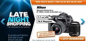 Saturn Latenight-Shopping am 21. August 2013 mit z.B. mit dem Nikon D7000 Spiegelreflexkamera-Kit (Preisvergleich: etwa 960 Euro)