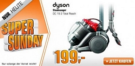 Saturn Super Sunday-Angebote am 22. September u.a. mit DYSON DC 19 T2 Total Reach Staubsauger für 199 Euro  (idealo: 244 Euro)