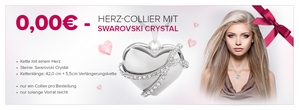 Silvity: Herz-Collier mit Swarovski-Crystal für 0,00 Euro (nur Versandkosten in Höhe von 4,95 Euro)