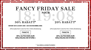 s.Oliver Fancy Friday – 20 Prozent Rabatt für Normalkunden und 30 Prozent Rabatt für Card-Kunden