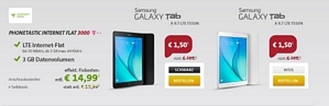 Sparhandy: Telekom Datenflat 3GB + LTE + Galaxy Tab A 9.7 LTE für 14,99 Euro pro Monat