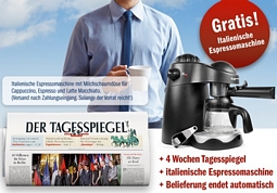 Mini-Abo: 4 Wochen Tagesspiegel testen + Espressomaschine als Geschenk für 20,65 Euro