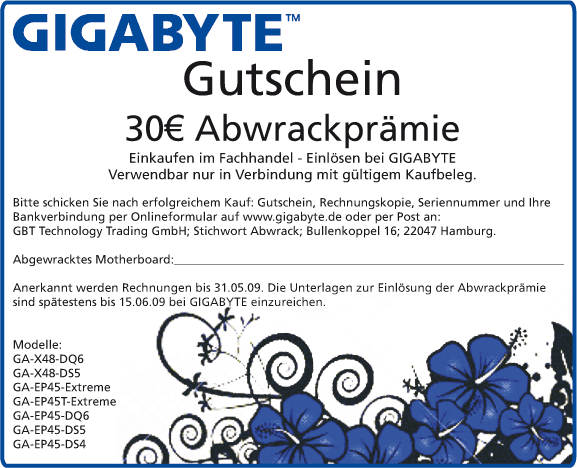 30,00 Euro Cashback für Gigabyte-Mainboards