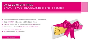 Telekom: Data Comfort Free – 2 Monate kostenlos mit LTE surfen