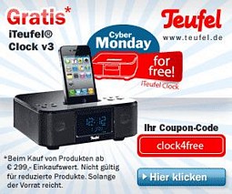 Nur heute bei Teufel: iTeufel Clock v3 kostenlos ab einem Bestellwert von mindestens 299 Euro