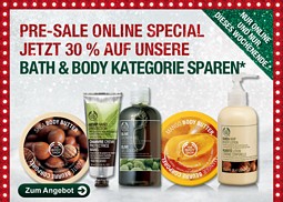 The Body Shop: 30% Rabatt auf Bath&Body-Produkte + 5 Euro Gutscheincode + Gratis-Artikel