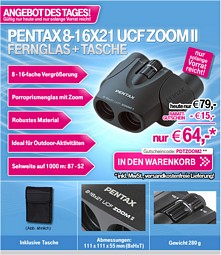 Fernglas Pentax 8-16X21 UCF Zoom II + Tasche