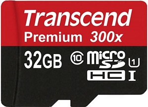 Transcend Premium Class 10 microSDHC 32GB Speicherkarte mit SD-Adapter (TS32GUSDU1E)