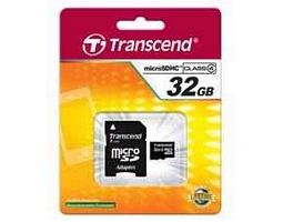 Transcend microSDHC 32GB Class 4 Speicherkarte + SD-Adapter