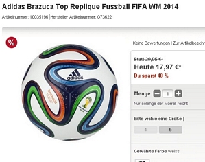 Adidas Brazuca Top Replik-Ball Größe 4 oder 5