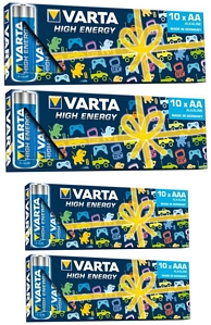 40 Varta High Energy Alkaline Batterien (20x AA Mignon + 20x AAA Micro)