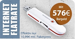 Vodafone Mobile Internet Flat 7,2 + UMTS-Stick K3765 für effektiv 10,99 Euro/Monat