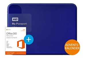 Western Digital WD My Passport Ultra 1TB 2,5 Zoll blau tragbare Festplatte + Office 365