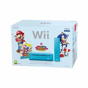 Nintendo Wii Slim blau + Mario & Sonic bei den Olympischen Spielen