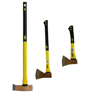 Dema 3er Beil – Axt – Spalthammer Set Fiberglas-Stiel 33cm + 70cm + 90cm