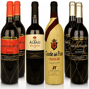 Weinset 6 Flaschen spanischer Gran Reserva Weinpaket + Crianza Rotwein