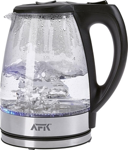 AFK Glas-Wasserkocher 2200W 1,7L mit blauem LED Licht uund automatischer Abschaltung