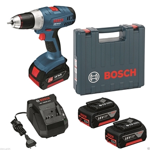 Bosch GSR 18V-LI Akku-Bohr-Schrauber 18 Volt + 3x Akku 3,0 Ah + Bit Set + Koffer
