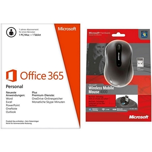 Microsoft Office 365 Personal Bundle + Wireless Mobile Mouse 4000