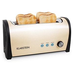 Klarstein Cambridge Langschlitz 4 Scheiben Toaster Edelstahl 1400 Watt