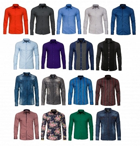 CIPO & BAXX Sommer Hemden Freizeit Shirt Kent-Kragen Langarm-Hemd Business