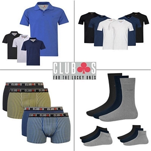 CLUB´s Herren Poloshirt, 8er Pack Socken, 2er Pack T-Shirts oder 2er Pack Boxer