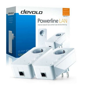 Devolo dLAN 1200+ Starter Kit Set Powerline mit bis zu 1200 Mbit/s Gigabit LAN
