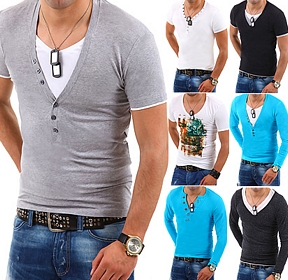 T-Shirt für Herren, kurz- und langarm verschiedene Modelle