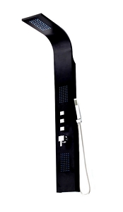 EAXUS schwarzes Aluminium Duschpaneel mit LED