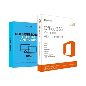 Microsoft Office 365 Personal + F-Secure Anti-Virus 2016 (1PC/1Jahr)