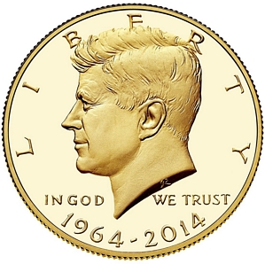 Goldmünze Kennedy USA 2014 1/2$ 1964-2014 GOLD RAR
