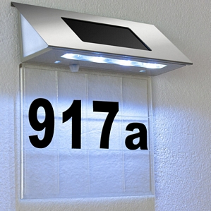Solar Hausnummer Beleuchtung Hausnummernleuchte Beleuchtet Edelstahl Design LED