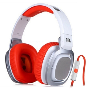 JBL J88a Premium Over-Ear DJ-Kopfhörer inkl. Kabelfernbedienung weiß/orange
