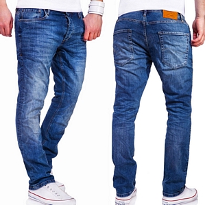 Jack & Jones Jeans Hose CLARK Regular Straight Fit Chinohose Blau/Grau