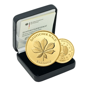 Goldmünze 20 Euro 2014 Kastanie 1/8 Unze Gold Deutscher Wald – Deutschland BRD