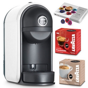 Lavazza Minú LM500 Kapsel Kaffeemaschine weiß + 44 Kaffeekapseln