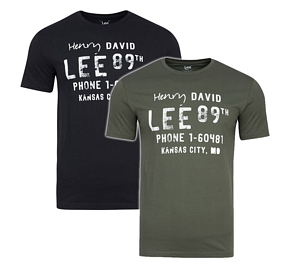 2er Pack Lee Twinpack Crew Neck Shirt Herren T-Shirt Freizeit-Shirt L64ABCPV