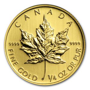 Goldmünze Canadian Maple Leaf 1/4 oz. zufälliges Jahr